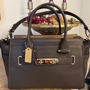 Coach Dark Grey Swagger with Gold Hardware-2017